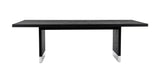 Kenda Modern Black Ash + Stainless Steel Dining Table