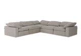 Corinth Modern Grey Fabric Sectional Sofa with 3 Power Recliners
