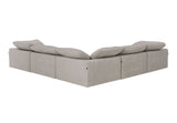 Corinth Modern Grey Fabric Sectional Sofa with 3 Power Recliners
