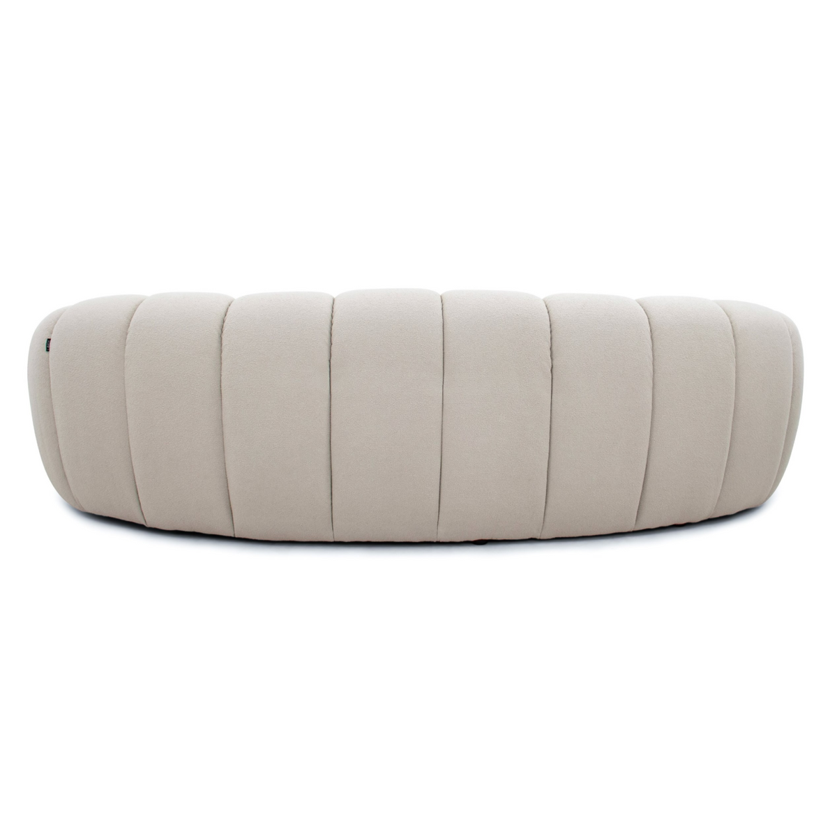 Yolonda Modern Curved Beige Fabric Sofa