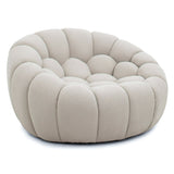 Yolonda Modern Curved Beige Fabric Sofa Set