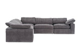 Corinth Modern Dark Grey Fabric Sectional Sofa with 3 Power Recliners