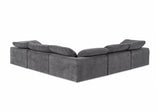Corinth Modern Dark Grey Fabric Sectional Sofa with 3 Power Recliners