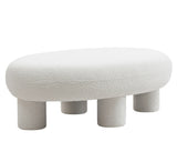 Gaynes Modern Off-White Fabric Bench