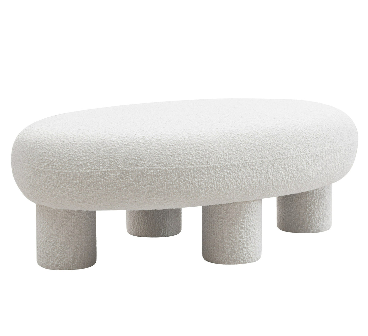 Gaynes Modern Off-White Fabric Bench