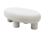 Gaynes Modern Off-White Fabric Bench