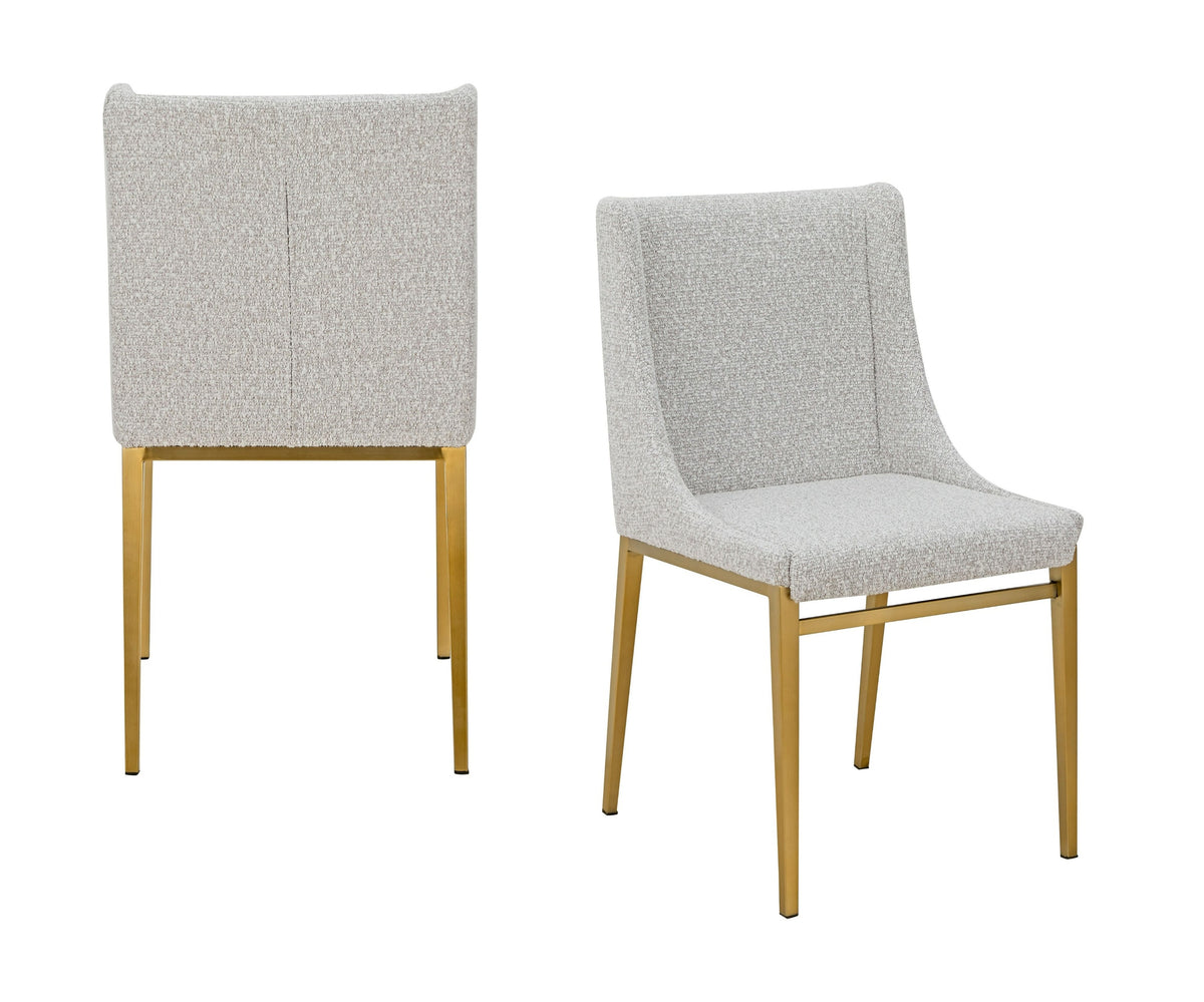 Mimi Modern Light Grey Fabric + Antique Brass Dining Chair (Set of 2)