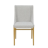 Mimi Modern Light Grey Fabric + Antique Brass Dining Chair (Set of 2)