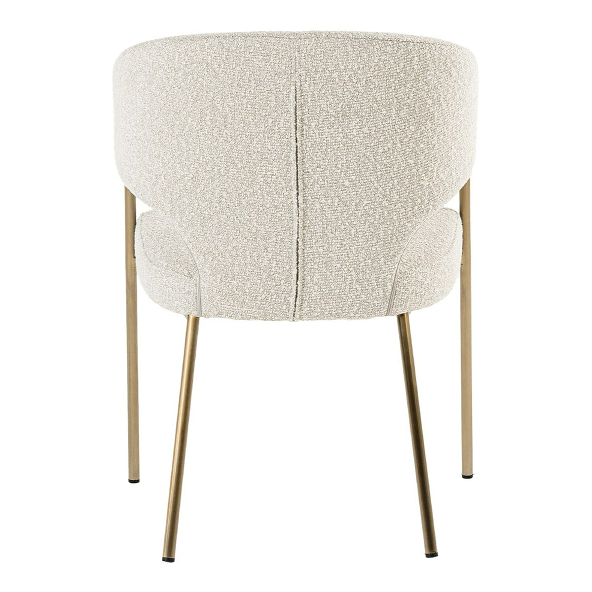 Claudine Modern Light Grey Fabric & Antique Brass Dining Chair