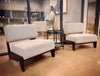 Tucker Mid-Century Modern Light Grey Fabric + Black Walnut Accent Chair