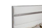 Cartier Modern White Vegan Leather + Stainless Steel Bedroom Set