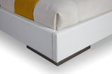 Cartier Modern White Vegan Leather + Stainless Steel Bedroom Set