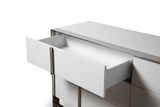 Cartier Modern White Vegan Leather + Stainless Steel Bedroom Set