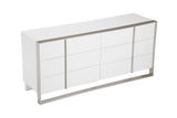 Cartier Modern White + Stainless Steel Dresser