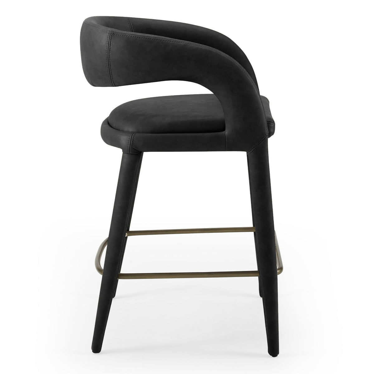 Faerron Modern Black Leatherette Counter Chair