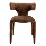 Saehee Modern Camel Velvet Fabric Dining Chair