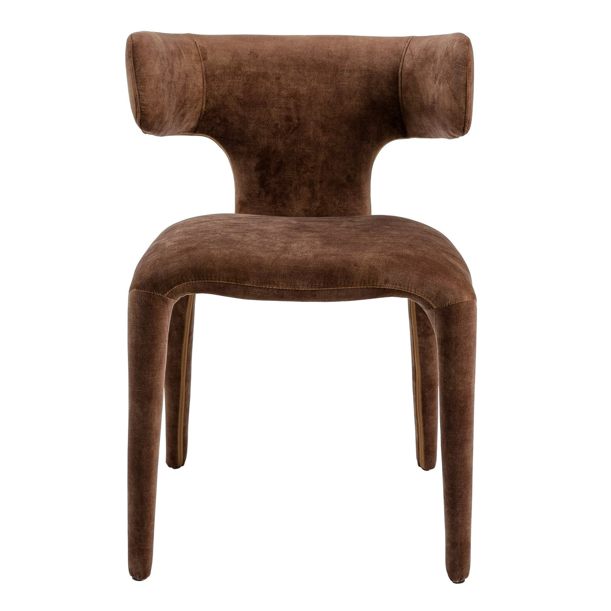 Saehee Modern Camel Velvet Fabric Dining Chair