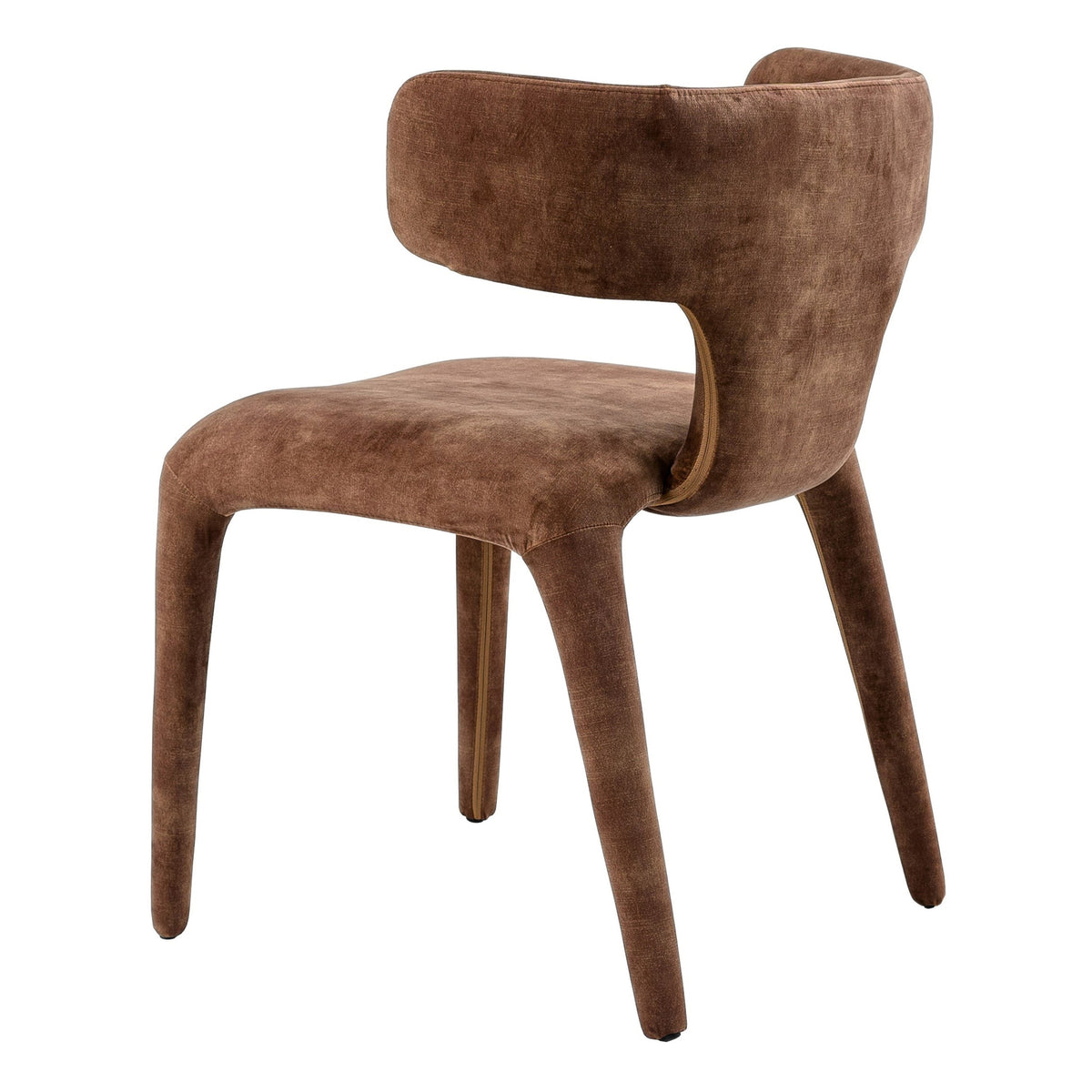 Saehee Modern Camel Velvet Fabric Dining Chair
