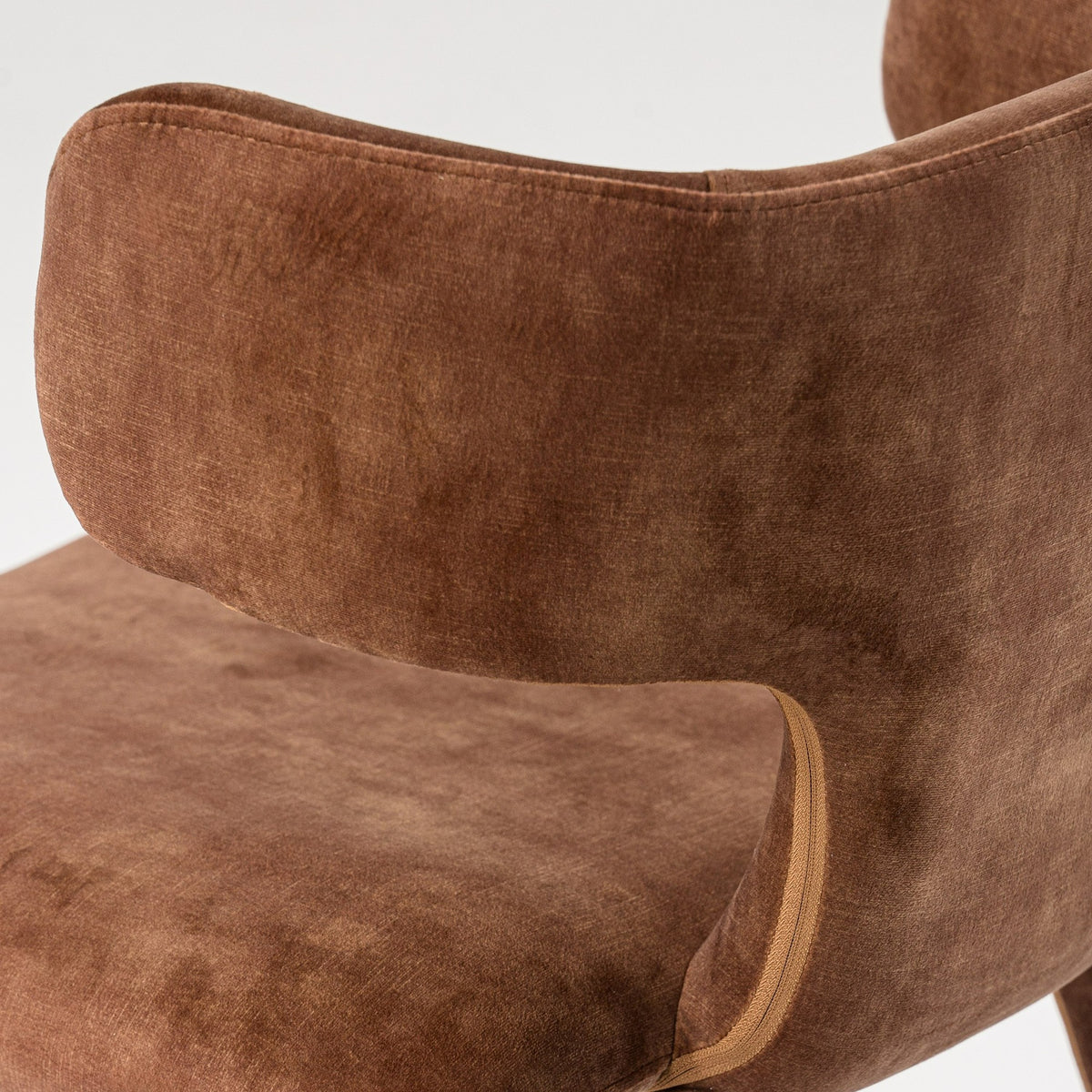 Saehee Modern Camel Velvet Fabric Dining Chair