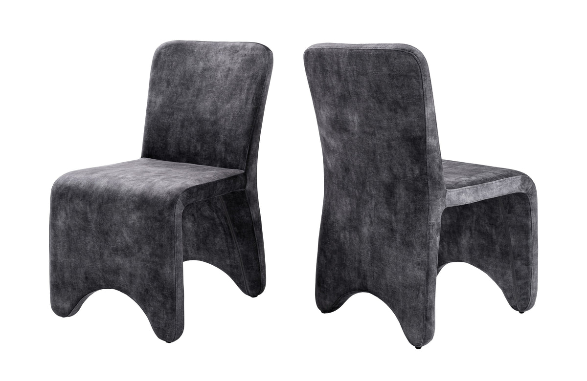 Ditka Modern Grey Velvet Dining Chair (Set of 2)
