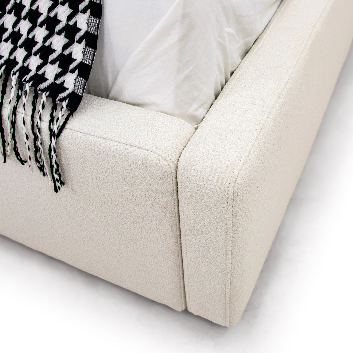 Byrne Modern Off White Fabric Bed