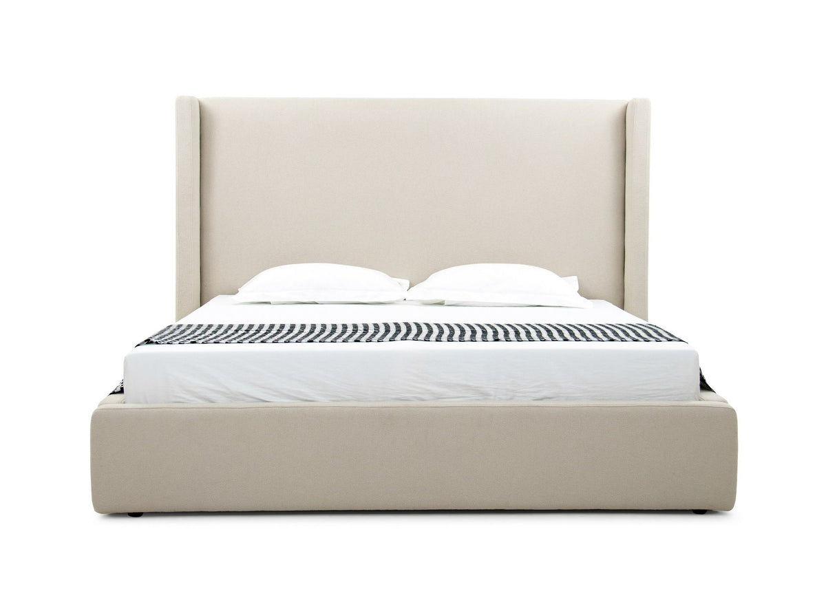 Byrne Modern Beige Fabric Bed