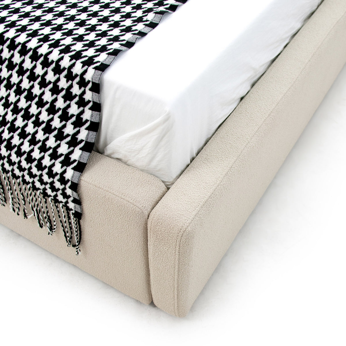 Byrne Modern Beige Fabric Bed