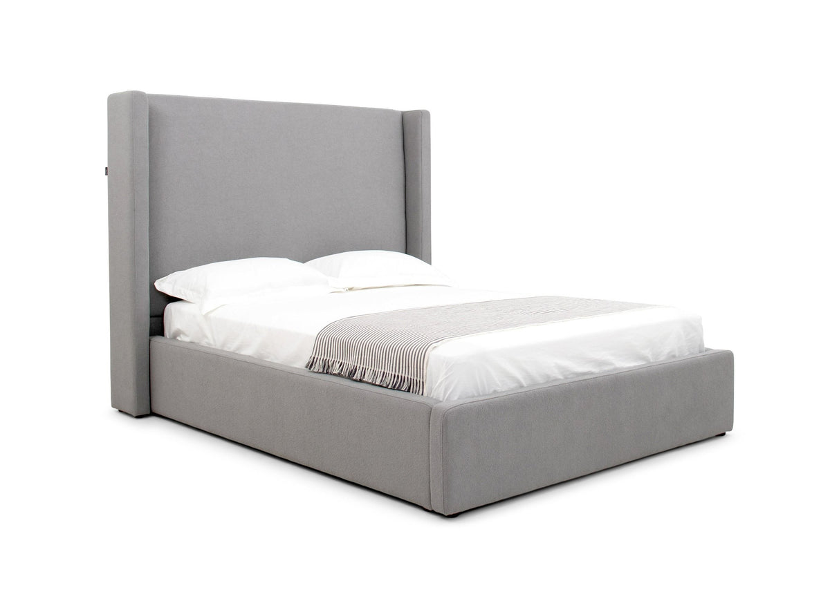 Byrne Modern Grey Fabric Bed