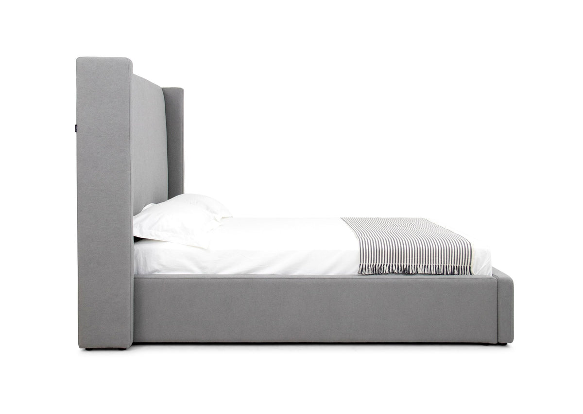 Byrne Modern Grey Fabric Bed
