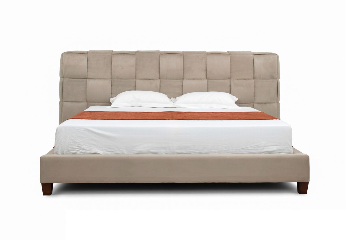 McKamey Modern Beige Fabric Bed
