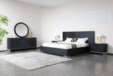 Eastern King Cirque Modern Black Ash Bedroom Set