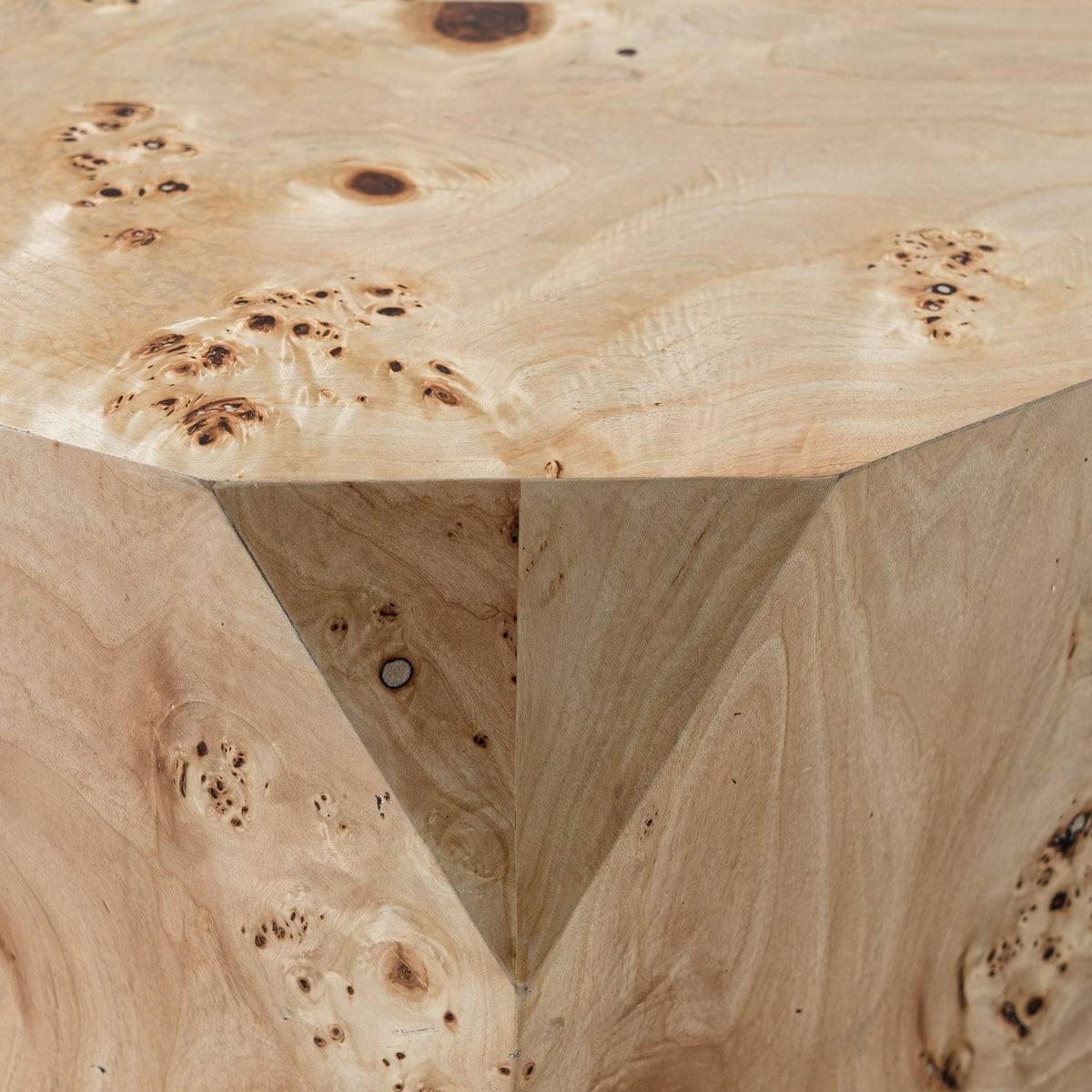 July Modern Mapa Burl Round Coffee Table