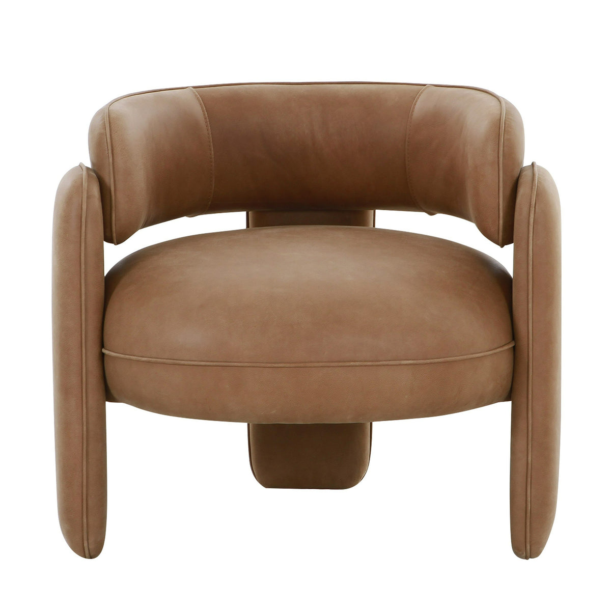 Tioga Modern Brown Leather Accent Chair