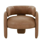 Tioga Modern Brown Leather Accent Chair