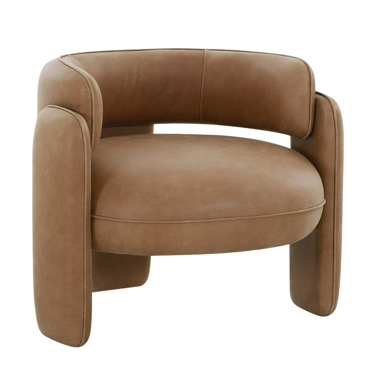 Tioga Modern Brown Leather Accent Chair