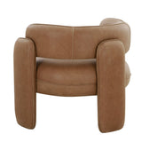 Tioga Modern Brown Leather Accent Chair
