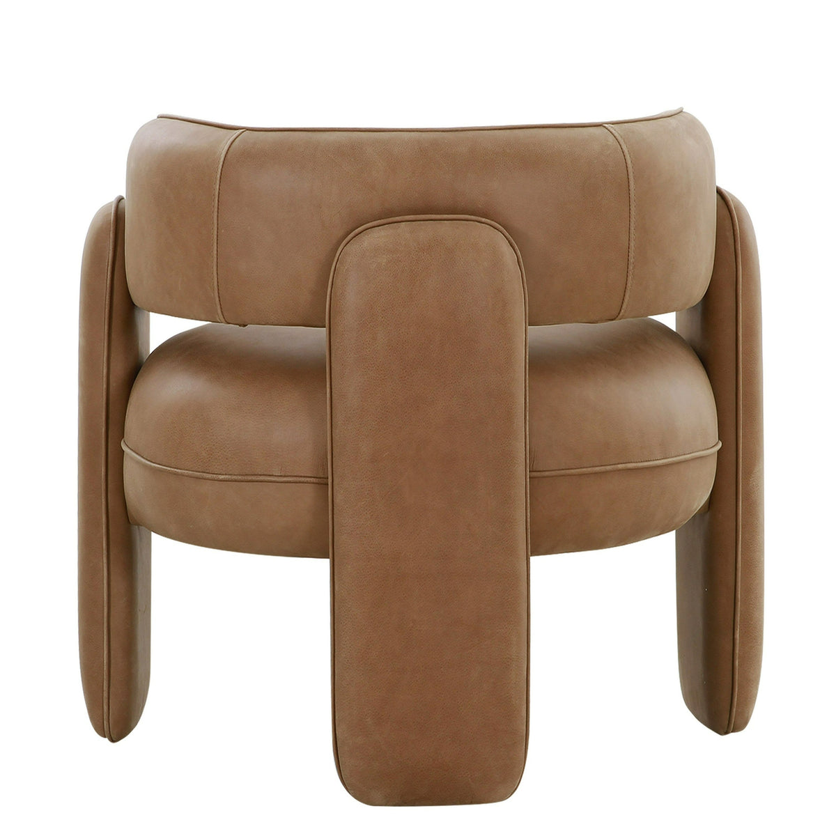 Tioga Modern Brown Leather Accent Chair