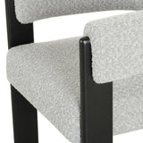 Kenmare Modern Light Grey Fabric + Black Dining Chair