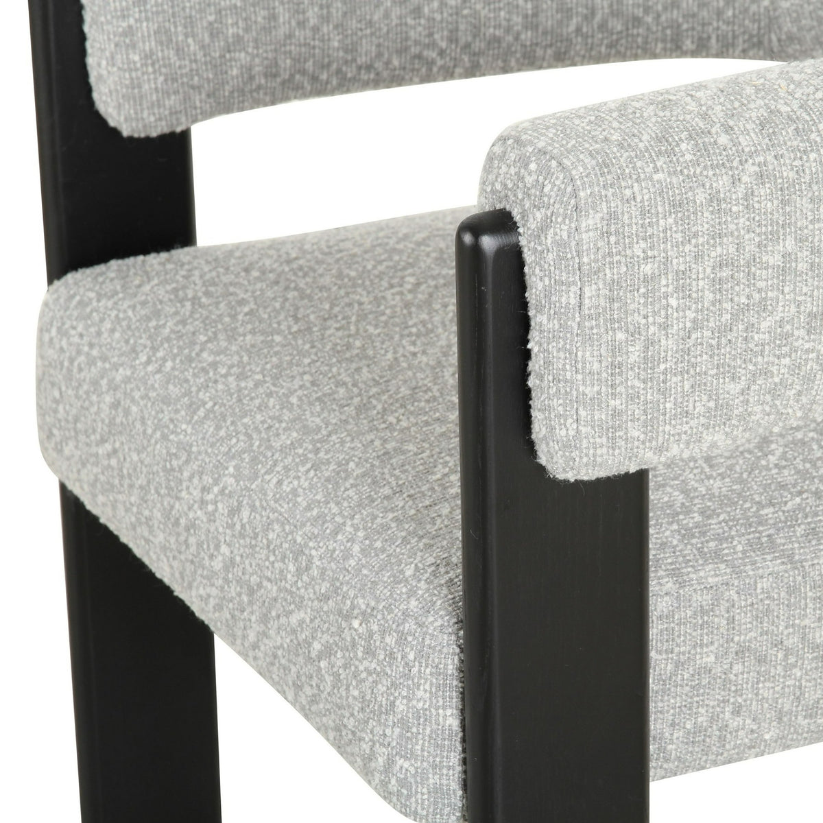 Kenmare Modern Light Grey Fabric + Black Dining Chair