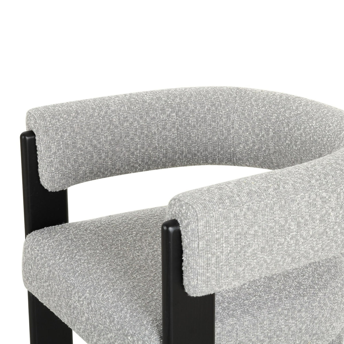 Kenmare Modern Light Grey Fabric + Black Dining Chair