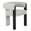Kenmare Modern Light Grey Fabric + Black Dining Chair