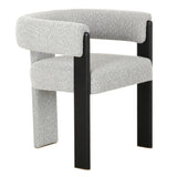 Kenmare Modern Light Grey Fabric + Black Dining Chair