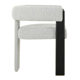 Kenmare Modern Light Grey Fabric + Black Dining Chair