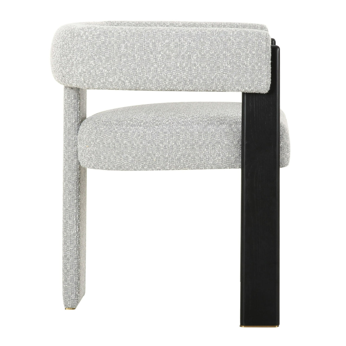 Kenmare Modern Light Grey Fabric + Black Dining Chair
