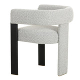 Kenmare Modern Light Grey Fabric + Black Dining Chair