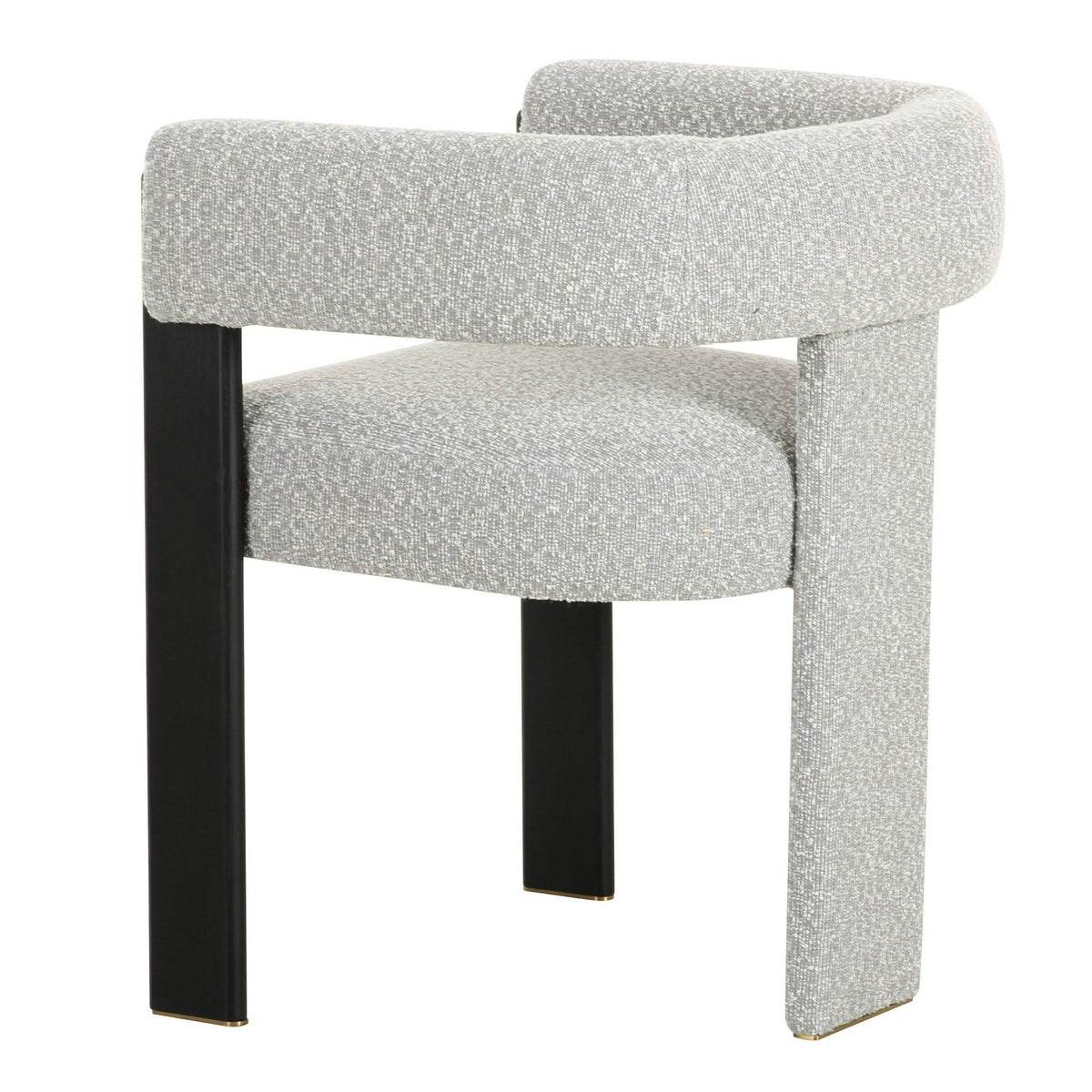 Kenmare Modern Light Grey Fabric + Black Dining Chair