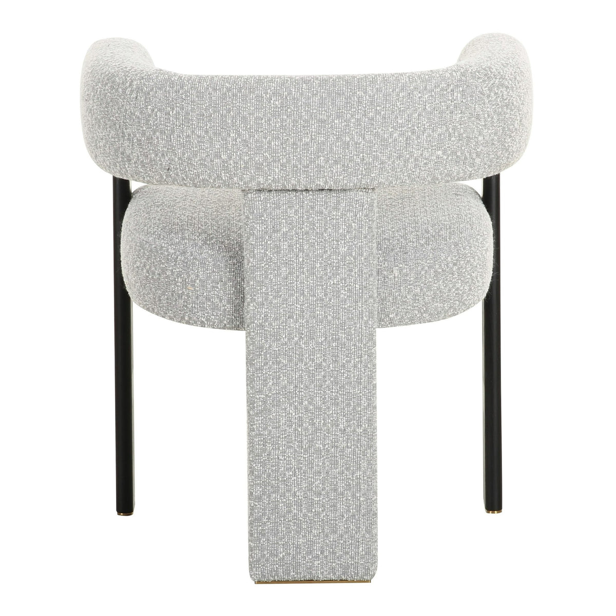 Kenmare Modern Light Grey Fabric + Black Dining Chair