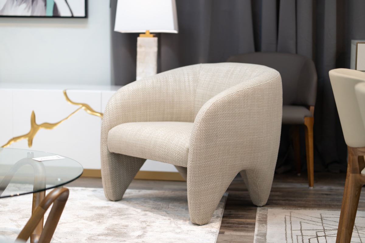 Halton Modern Beige Fabric Accent Chair