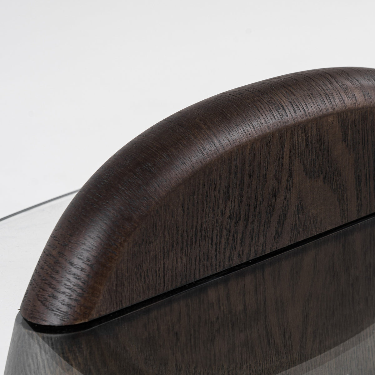 Buxton Mid-Century Modern Glass + Dark Walnut Coffee Table