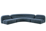 Forman Modern Blue Fabric Modular Armless Sectional Seat
